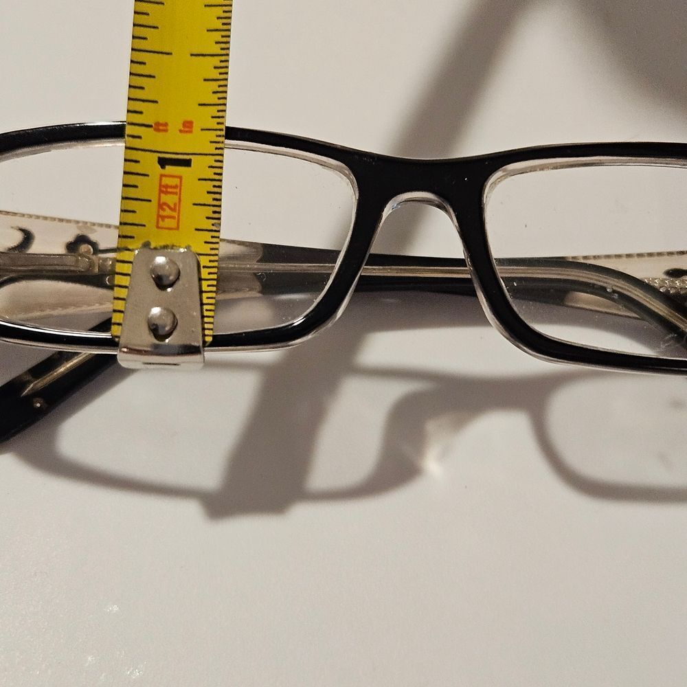 Vintage Black And Rhinestone Rectangular Glasses - image 4